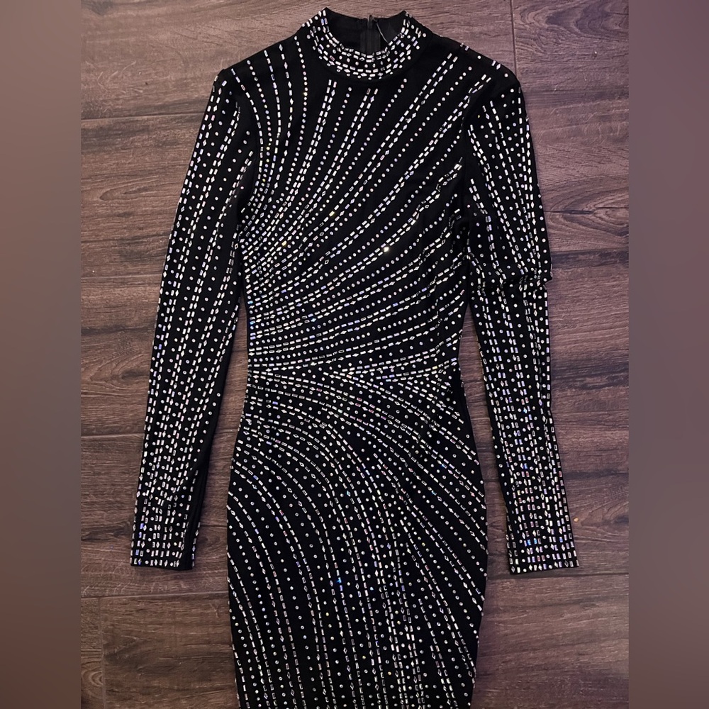 Pretty black and silver shiny dress